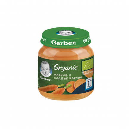 Nestle Gerber Органик пюре от морков и сладък картоф 125 g