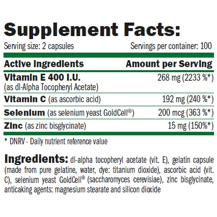 VITAMIN E 400 I.U. / 200 Caps.