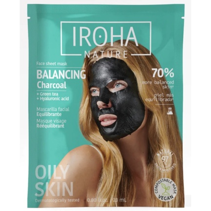 IROHA Nature Детоксикираща BLACK маска за лице с активен въглен х1 брой