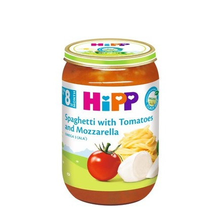 Hipp 6400 Био Пюре от спагети, домати и мацарела 220 гр