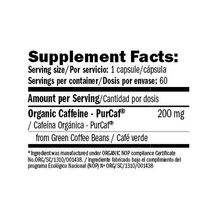 Natural Caffeine PurCaf® / 60 Vcaps