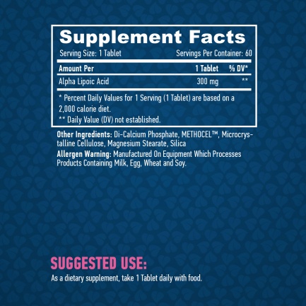 Time Release Alpha Lipoic Acid 300mg. / 60 tabs.