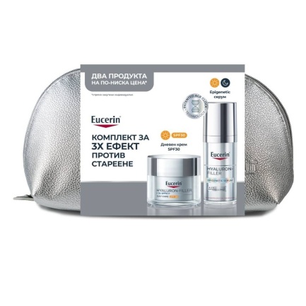 Eucerin® Epigenetic серум + Hyaluron-Filler Дневен крем SPF30