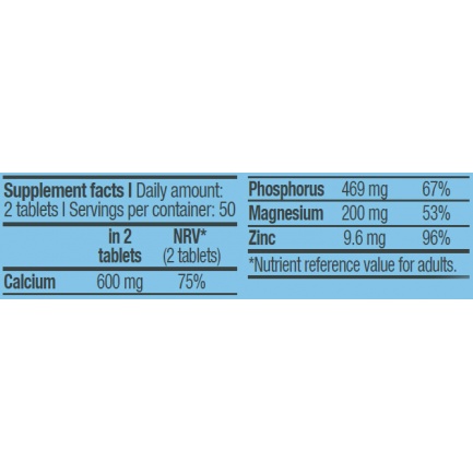 Calcium Zinc Magnesium 100 Tabs.