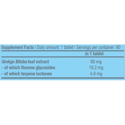 Ginkgo Biloba 90 Tabs.