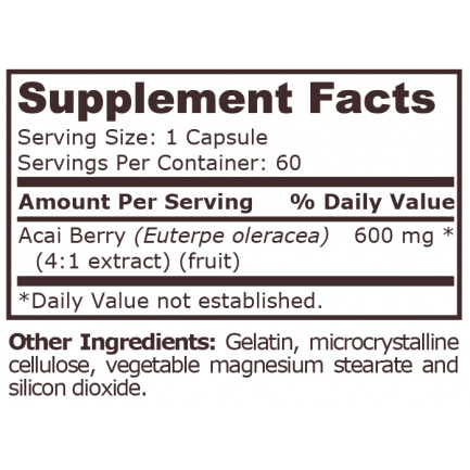 Pure Nutrition - Acai 600 Mg - 60 Capsules