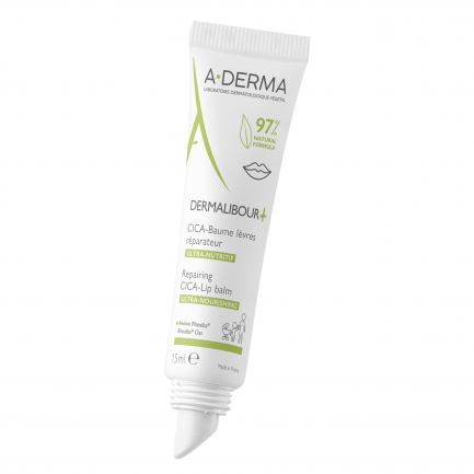 A-Derma Dermalibour + Cica Възстановяващ балсам за устни 15 ml