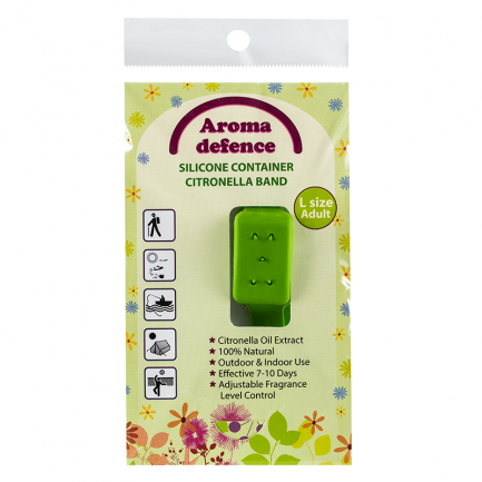 Aroma Defence Силиконова гривна /контейнер/ за ВЪЗРАСТНИ с аромат на Цитронела х1 брой