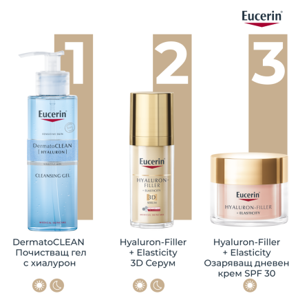 Eucerin Hyaluron-Filler + Elasticity SPF30 Rosy Озаряващ дневен крем 50 ml