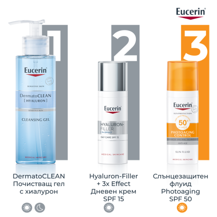 Eucerin Hyaluron-Filler Дневен Крем за нормална до комбинирана кожа SPF15 50 ml