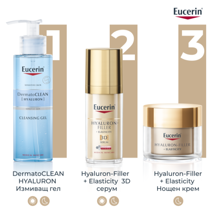 Eucerin® Hyaluron-Filler+Elasticity Нощен крем за лице - Пълнител 50 ml