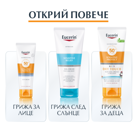 Eucerin Sensitive Protect SPF50+ Слънцезащитен спрей за тяло 200 ml