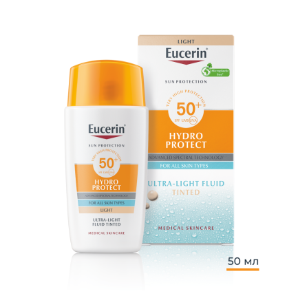 Eucerin Hydro Protect SPF50+ Слънцезащитен ултралек флуид за лице - Светъл 50 ml