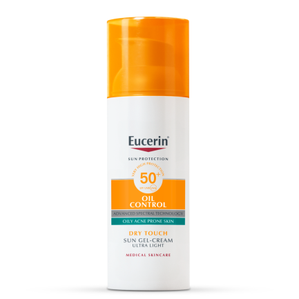 Eucerin Oil Control SPF50+ Слънцезащитен гел-крем за лице 50 ml