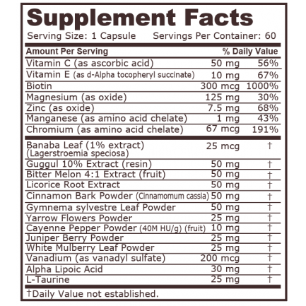 Pure Nutrition - Blood Sugar Support - 60 Capsules