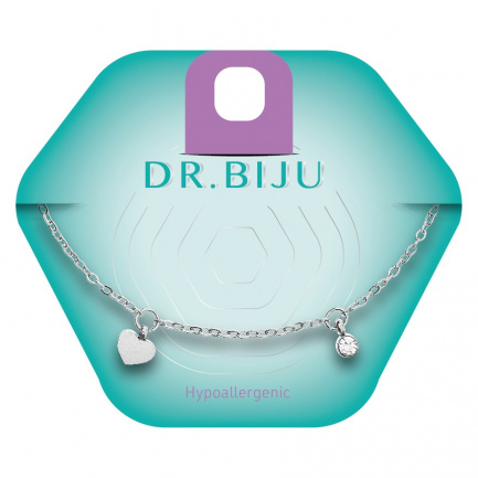 Dr. Biju Хипоалергенна гривна DBHE60B020 – HEART 6 mm WHITE BRONZE