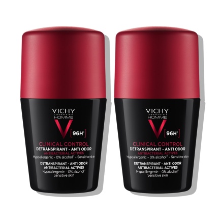 Vichy Deo-Duo пакет Рутина Clinical Control рол-он, тестван за контрол на прекомерното изпотяване до 96 часа за мъже