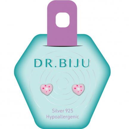 Dr. Biju Хипоалергенни обеци HEARTH 6.0 mm SILVER ROSE POIS DHE60S017