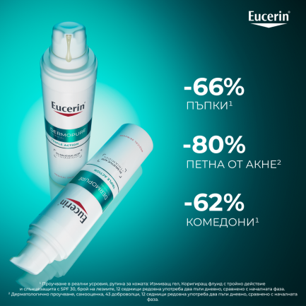 Eucerin DermoPure Clinical Коригиращ флуид с тройно действие+ Oil Control SPF50+ Гел-крем за лице