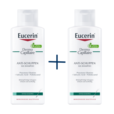 Eucerin ДУО Dermo Capilliare Гел-Шампоан против пърхот за мазен скалп 250 ml 1+1