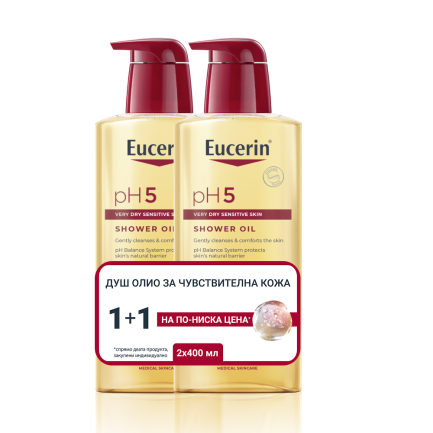 Eucerin pH5 Душ-олио за чувствителна кожа 400 ml x2 броя