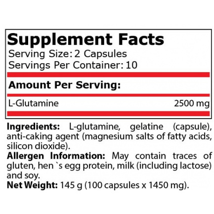 Pure Nutrition - Glutamine Capsules Blister - 20 Capsules 