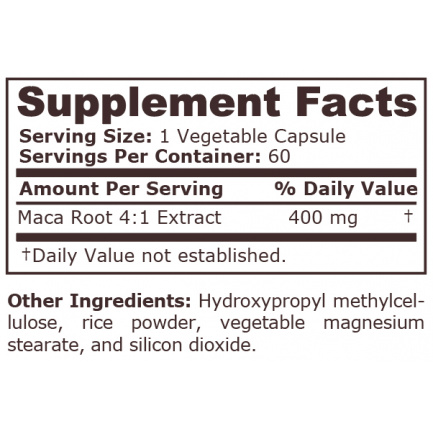 Pure Nutrition - Maca Extract 400 Mg - 60 Vegetarian Capsules