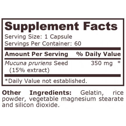 Pure Nutrition - Mucuna Pruriens 350 Mg - 60 Capsules