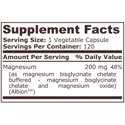 Pure Nutrition - Magnesium Bisglycinate - 120 Vegetable Capsules