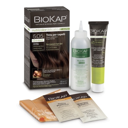 Biokap Nutricolor Delicato Rapid Боя за коса само 10 минути 140 ml - Светлокафяво кестеняво - 5.05