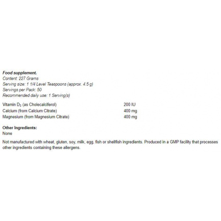 Calcium & Magnesium Citrate Powder with Vitamin D3