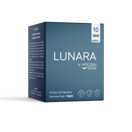 Wooden Spoon Lunara Биоразградими бамбукови нощни превръзки х10 броя