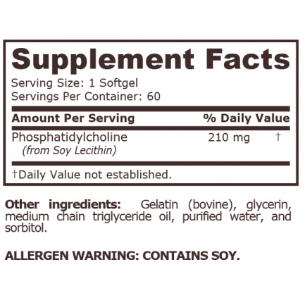 Pure Nutrition - Phosphatidyl Choline 210 Mg - 60 Softgels