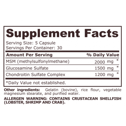 Pure Nutrition - Glucosamine Chondroitin Msm - 150 Capsules