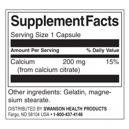 Swanson Калциев Цитрат x60 капсули