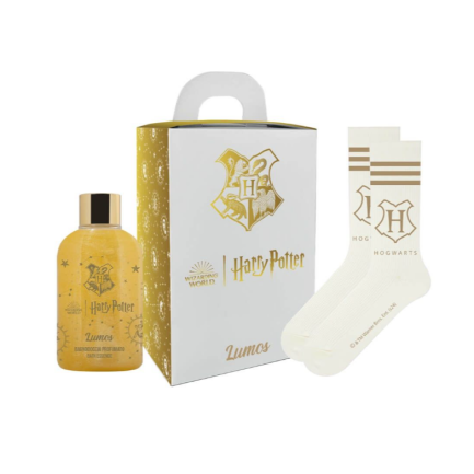 Naturaverde Harry Potter Lumos Комплект Душ-гел 300 ml + Hogwarts Бели чорапи