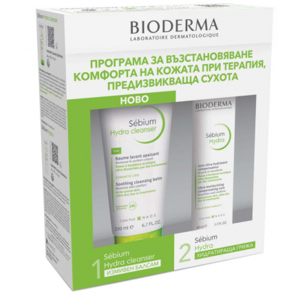 Bioderma Sebium Hydra Крем 40 ml + Hydra Измивен балсам 200 ml