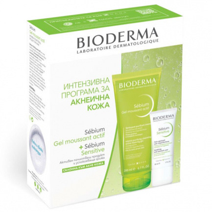 Bioderma Sebium Sensitive Крем 30 ml + Actif Измивен гел 200 ml