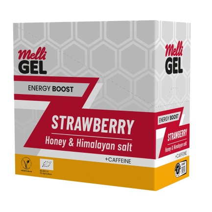 MelliGEL Strawberry +caffeine Energy Gel - Био Енергиен Гел 32 g х12 броя
