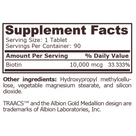 Pure Nutrition - Vitamin B-7 (Biotin) 10,000 Mcg - 90 Tablets