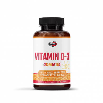 Pure Nutrition - Vitamin D-3 1000 Iu Peach, Mango [[entity]]Amp; Strawberry - 60 Gummies