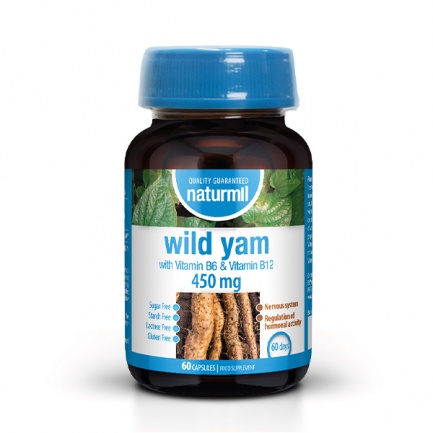 Див Ям 450 mg (Wild Yam) - за хормоналния баланс и нервната система, 60 капсули