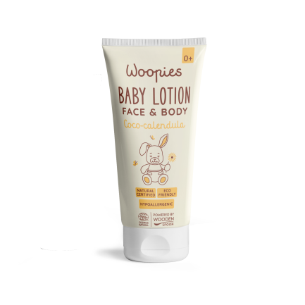 Wooden Spoon Woopies Cosmos Organic Бебешки лосион за лице и тяло с кокос и невен 100 ml