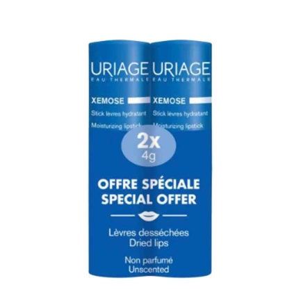 Uriage ДУО Xemose C8+ Хидратиращ стик за устни 4 g х2 броя