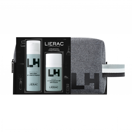 Lierac Homme Крем против бръчки 50 ml+ Дезодорант рол-он 50 ml + Козметичен несесер