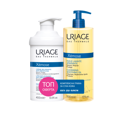 Uriage Xemose Крем 400 ml + Xemose Измиващо душ-олио 500 ml