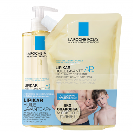 La Roche-Posay Lipikar Huile Lavante AP+ 400 ml + Huile Lavante AP+ 400 ml ЕКОЛОГИЧНА ОПАКОВКА