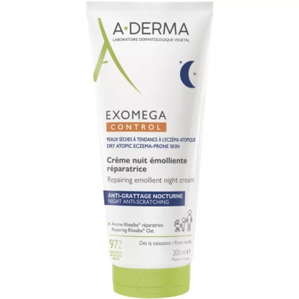 A-Derma Exomega Control Eмолиентен възстановяващ нощен крем 200 ml