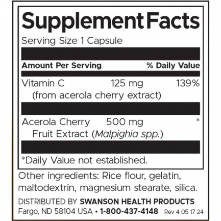 Swanson Ацерола x60 капсули
