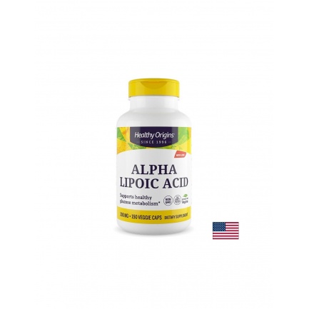 Healthy Origins Алфа-липоева киселина – При нарушен метаболизъм и повишени нива на кръвна захар, 300 mg, 150 веган капсули